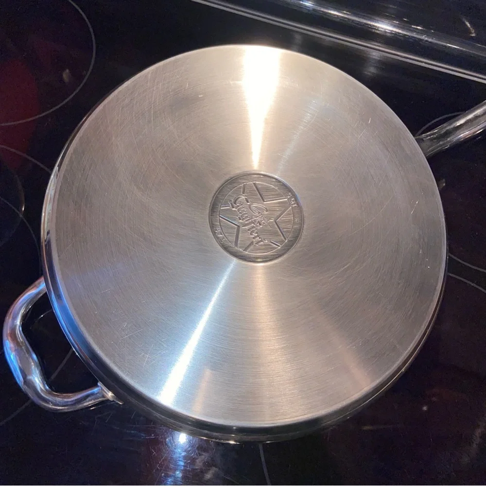 Guy Fieri Large 4 Quart Stainless Steel Stove Top Cookware & Original Lid- VGU